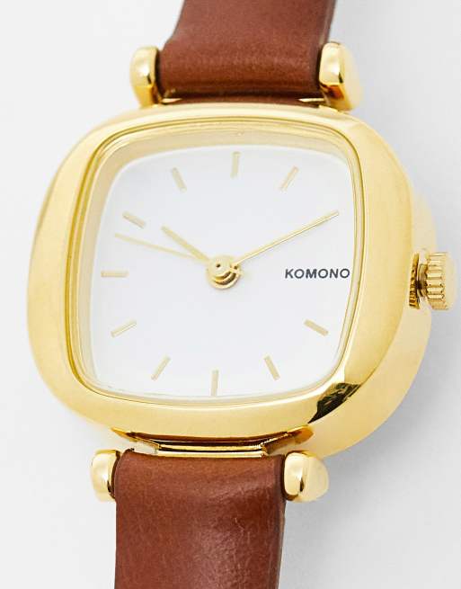 Komono - Moneypenny - Armbåndsur i lysebrun og guld