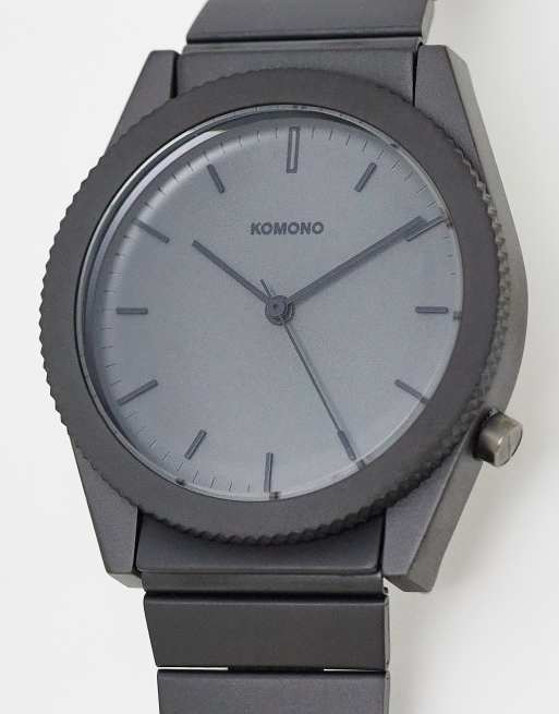Komono – Ray – Einfarbige Armbanduhr in Stahlgrau