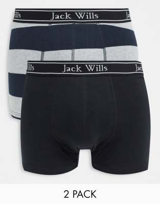 фото Комплект из 2 черных боксеров-брифов jack wills chetwood-черный цвет