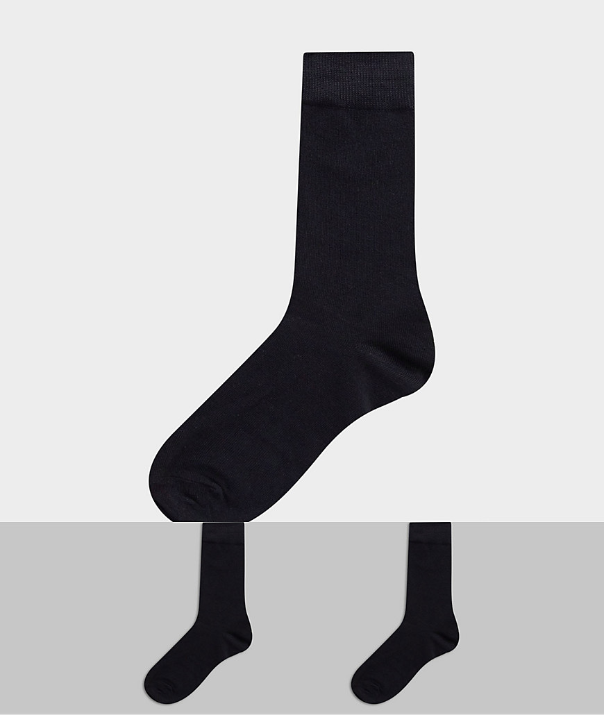 фото Комплект из 2 пар черных носков selected homme-черный
