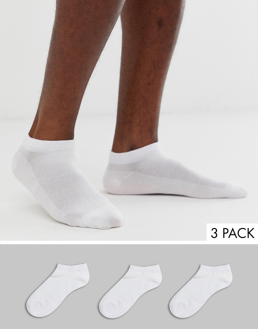 фото Комплект из 3 белых спортивных носков selected homme-белый