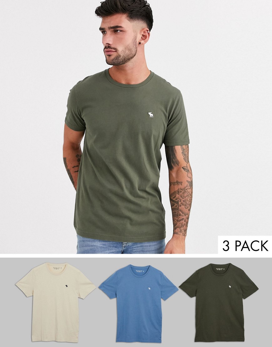 фото Комплект из 3 футболок с круглым вырезом и логотипом abercrombie & fitch-мульти