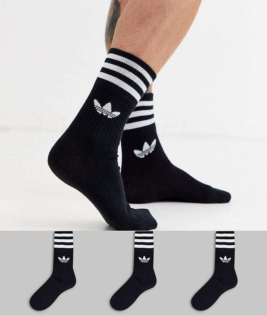 фото Комплект из 3 пар черных носков adidas originals-черный