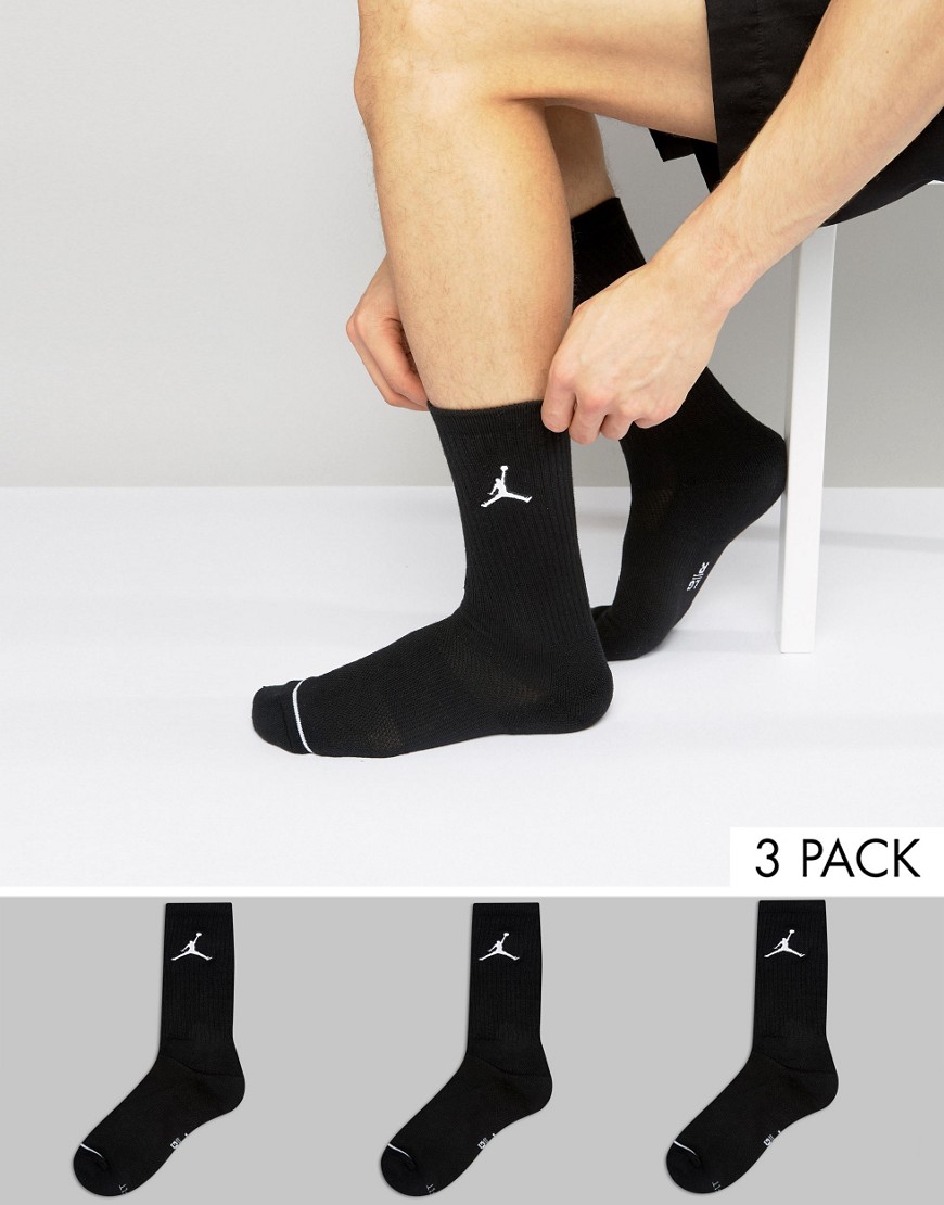 фото Комплект из 3 пар черных носков nike jordan sx5545-013-черный