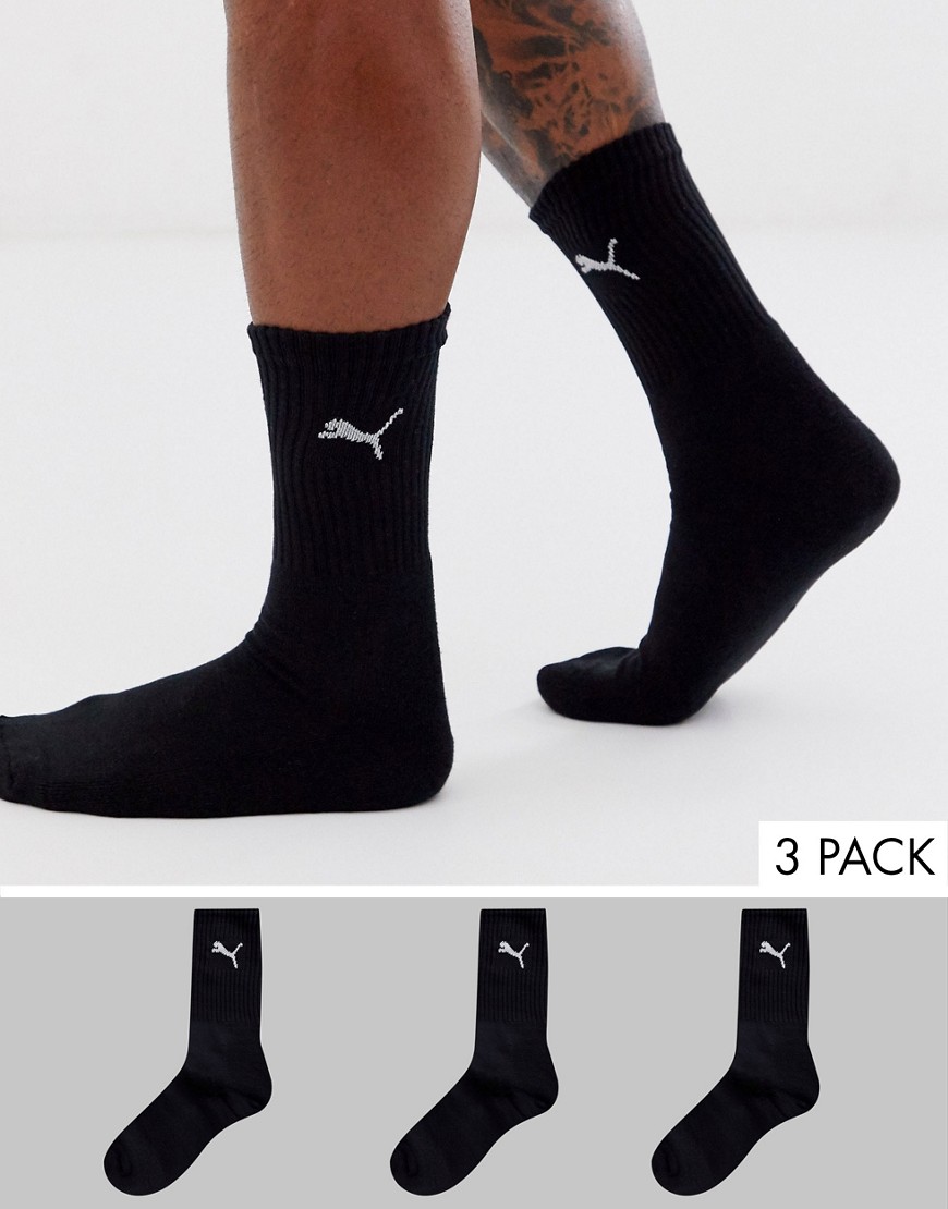 фото Комплект из 3 пар черных носков puma-черный
