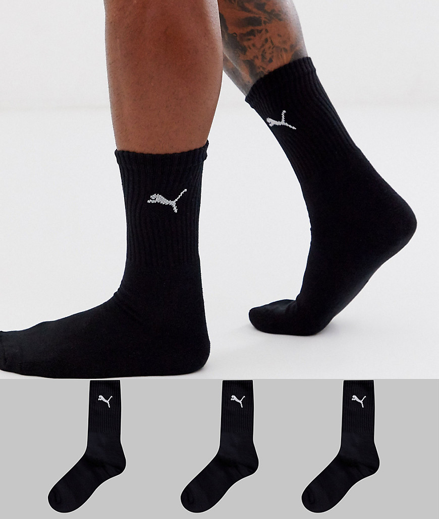 фото Комплект из 3 пар черных носков puma-черный
