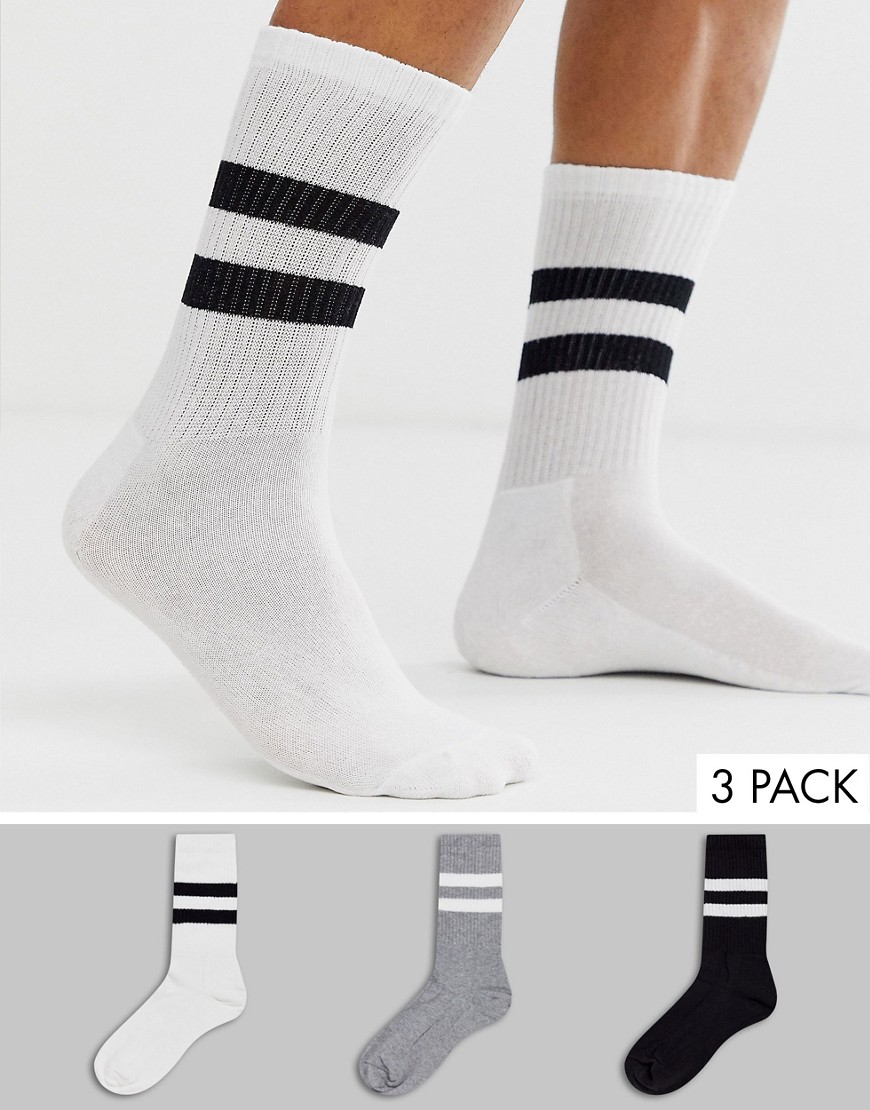 фото Комплект из 3 пар носков в полоску new look-синий