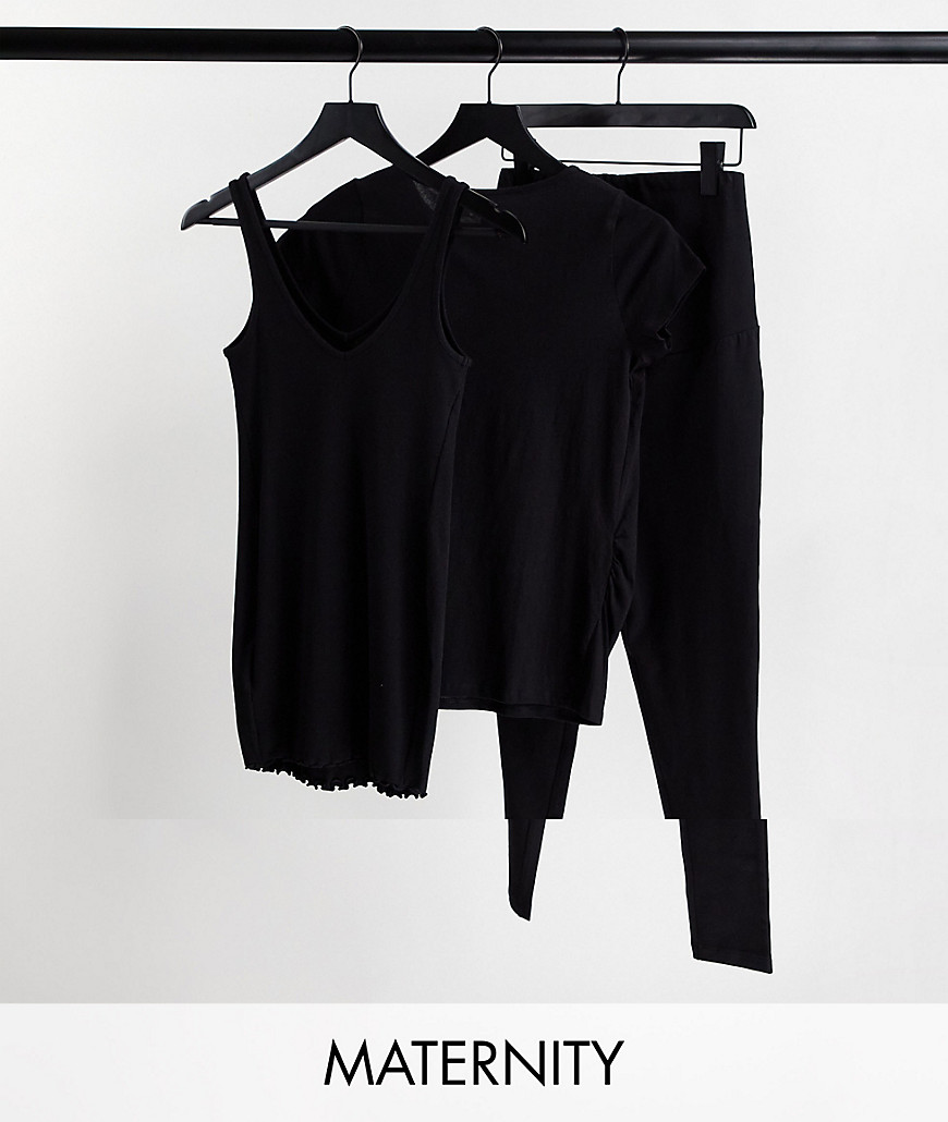 фото Комплект из жилета и леггинсов new look maternity-черный цвет