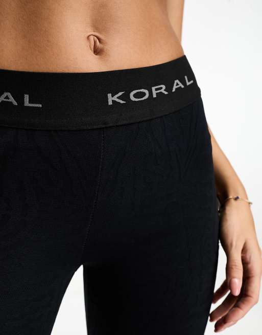 Koral Pine Drive leggings in black and brown