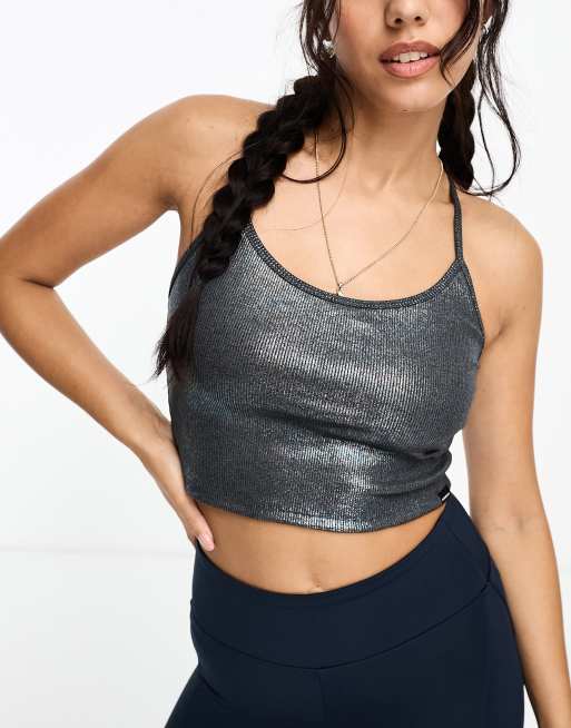 Koral Leah rib sports bra in silver