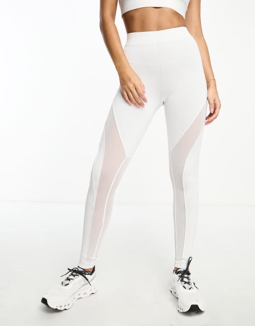 White mesh store leggings