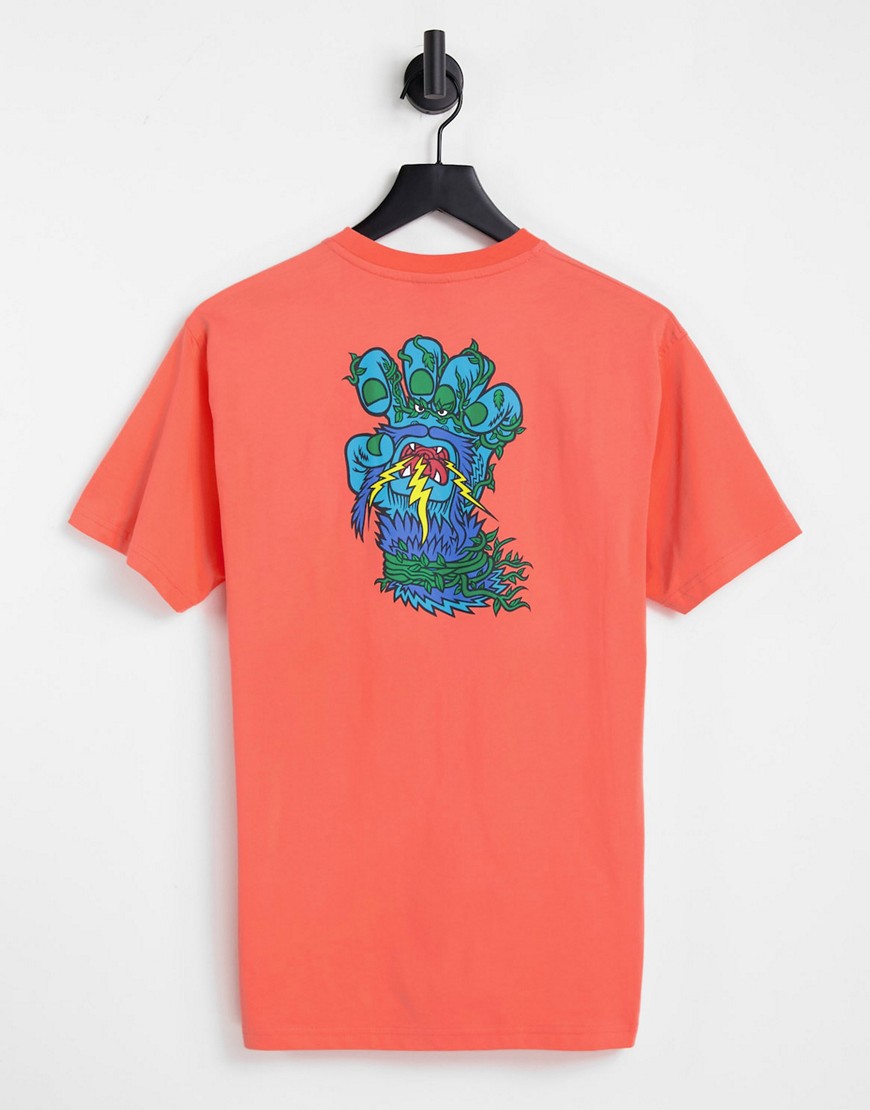 фото Коралловая футболка с принтом «кричащая рука» santa cruz-оранжевый цвет