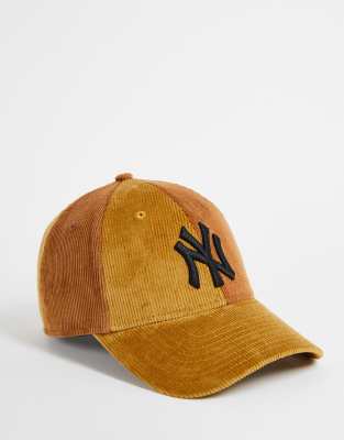 Бейсболки Коричневая кепка из вельвета в рубчик New Era MLB 9Forty New York Yankees-Коричневый цвет