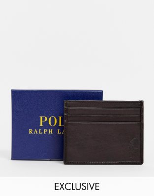 фото Коричневая кожаная визитница polo ralph lauren эксклюзивно для asos-коричневый