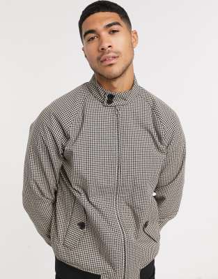 Коричневая куртка Харрингтон в клетку Burton Menswear-Коричневый цвет