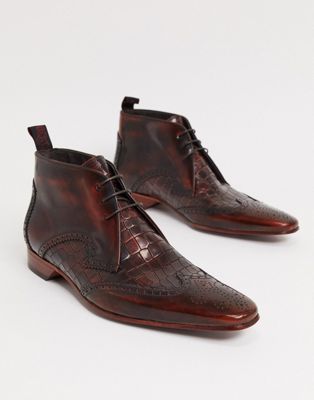 фото Коричневые ботинки из крокодиловой кожи jeffery west escobar-коричневый