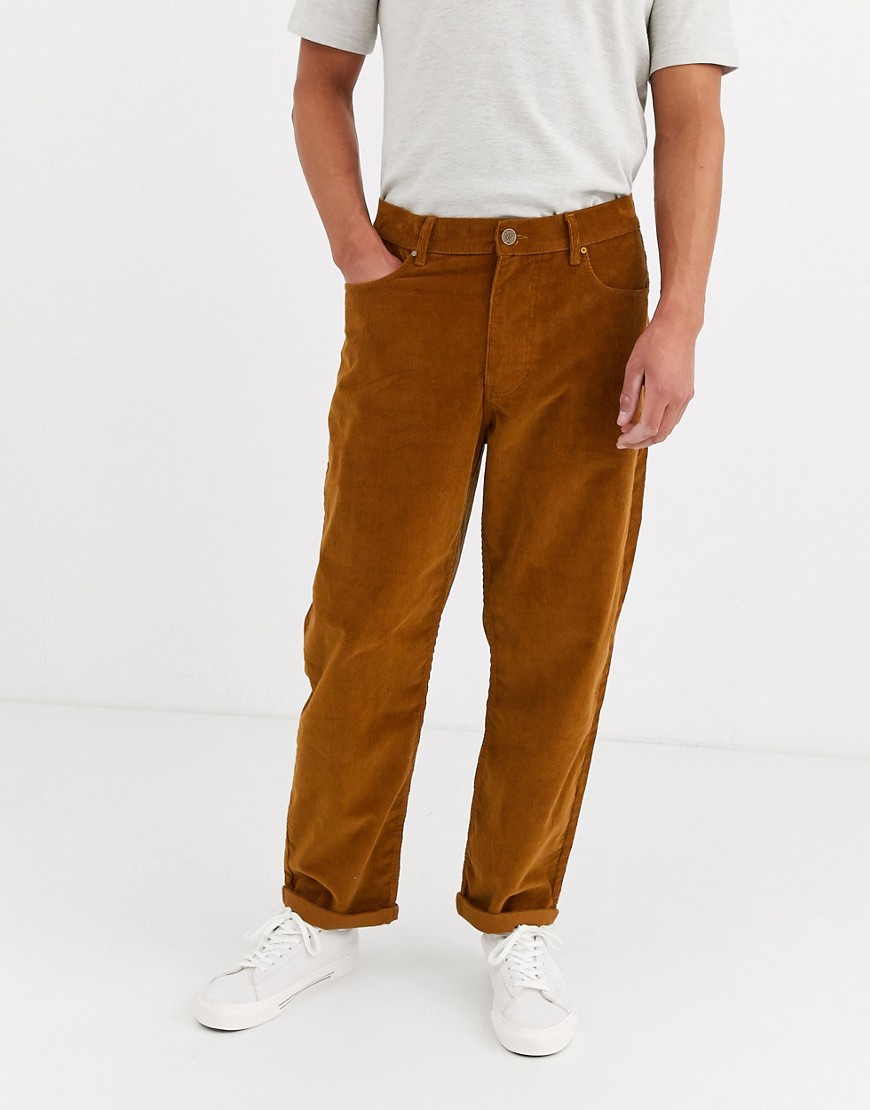 фото Коричневые брюки с широкими штанинами brooklyn supply co-коричневый brooklyn supply co.