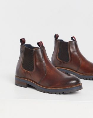 фото Коричневые кожаные ботинки челси base london-коричневый цвет
