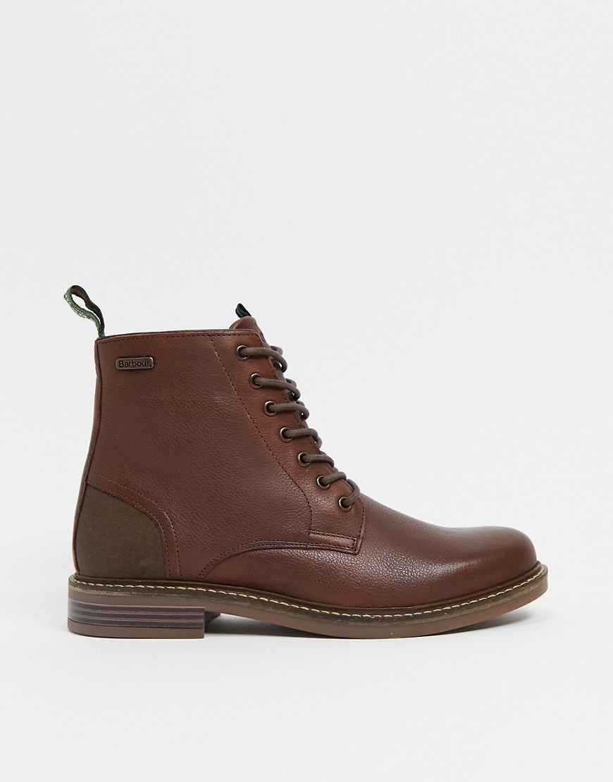 фото Коричневые кожаные ботинки дерби с молнией сбоку barbour seaham-коричневый цвет