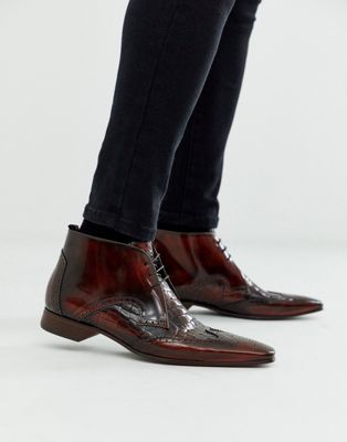 фото Коричневые кожаные ботинки с крокодиловым узором jeffery west escobar-коричневый