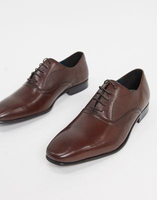 фото Коричневые кожаные оксфордские туфли burton menswear-коричневый