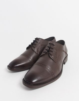 фото Коричневые кожаные туфли со вставкой на носке redfoot-коричневый