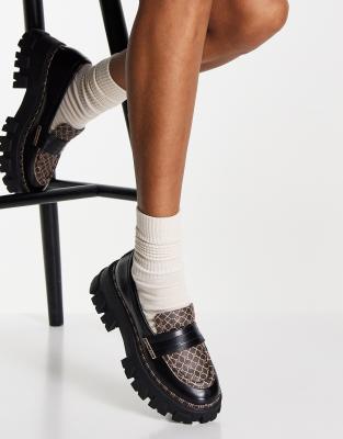 Туфли для офиса Коричневые лоферы с монограммами на толстой подошве River Island-Коричневый цвет
