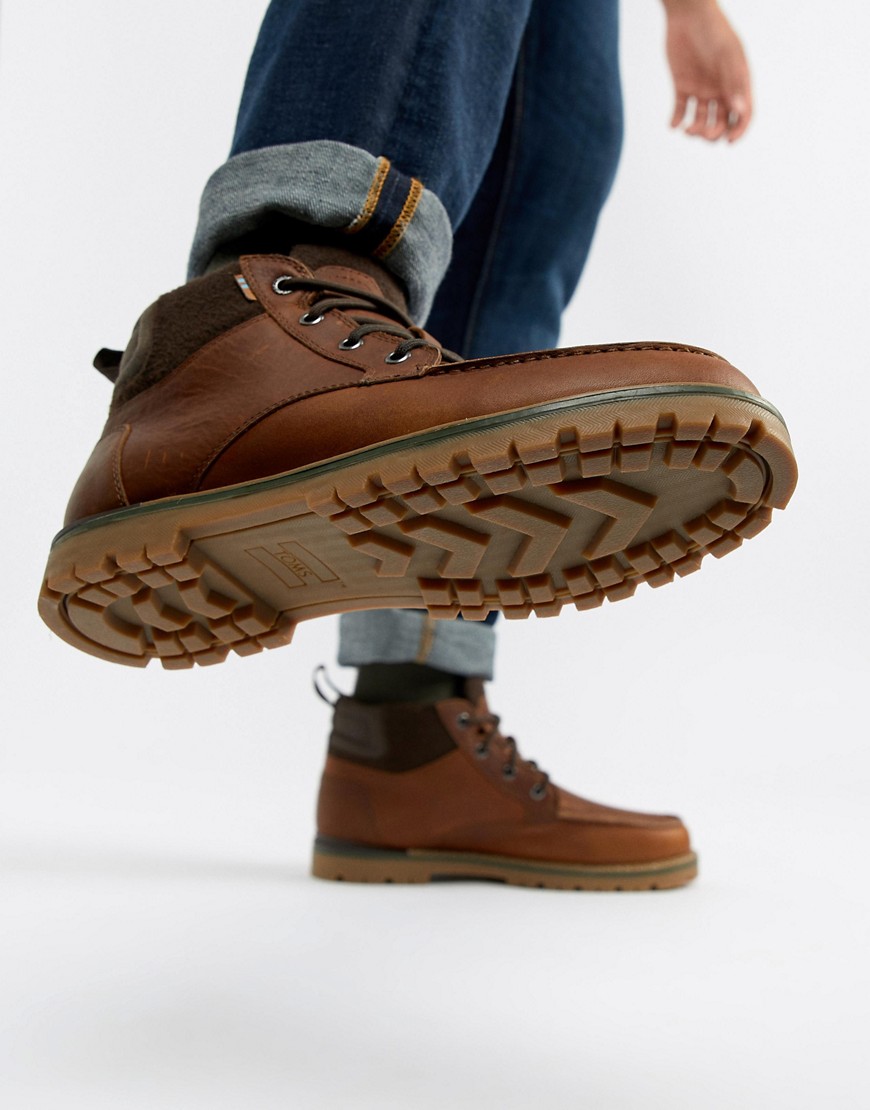 фото Коричневые непромокаемые ботинки на шнуровке toms hawthorne-коричневый
