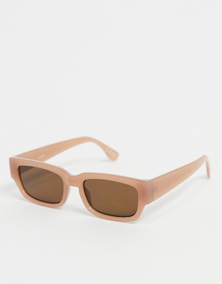 фото Коричневые солнцезащитные очки в квадратной оправе с плоским верхом asos design-коричневый цвет
