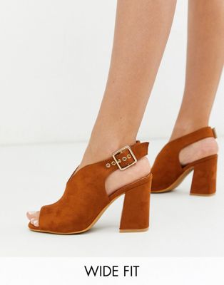 фото Коричневые туфли для широкой стопы simply be-коричневый simply be wide fit