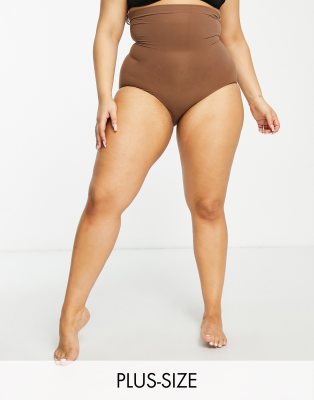 фото Коричневые высокие моделирующие трусы spanx curve higher power-коричневый цвет