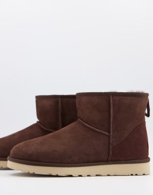 фото Коричневые замшевые ботинки мини ugg classic-коричневый цвет