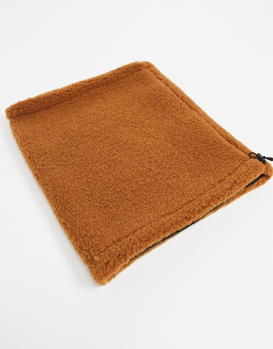 фото Коричневый плюшевый шарф-снуд svnx-коричневый цвет