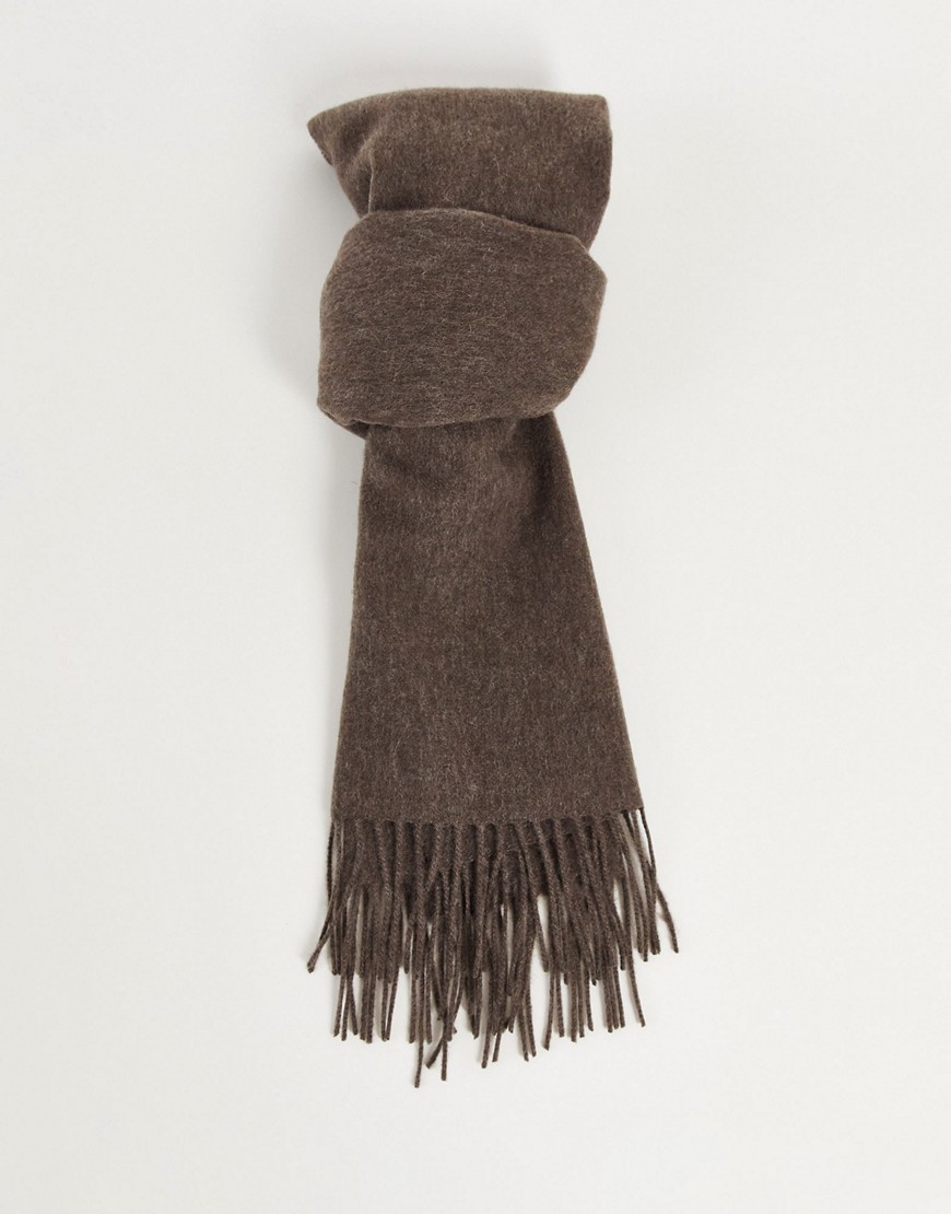 фото Коричневый шарф из 100% шерсти selected homme-коричневый цвет