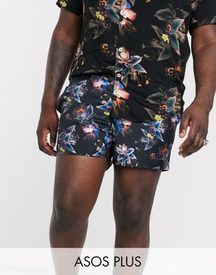 фото Короткие шорты для плавания с цветочным принтом asos design plus-мульти