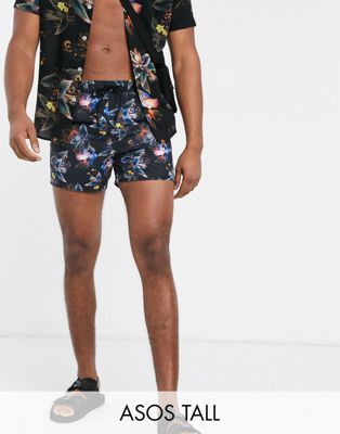 фото Короткие шорты для плавания с цветочным принтом asos design tall-мульти