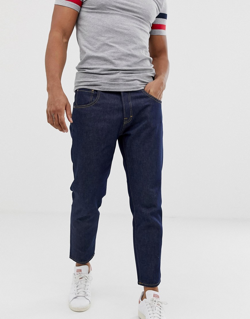 Korte mørkvaskede jeans fra Jack & Jones-Blå