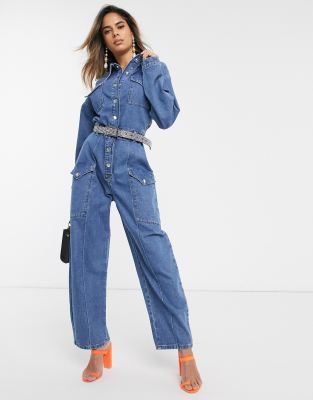 фото Ковбойский комбинезон милитари в стиле 80-х asos design-синий