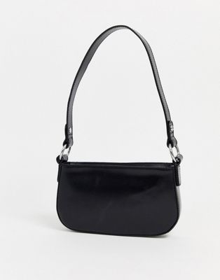 фото Кожаная сумка на плечо в стиле 90-х asos design-черный