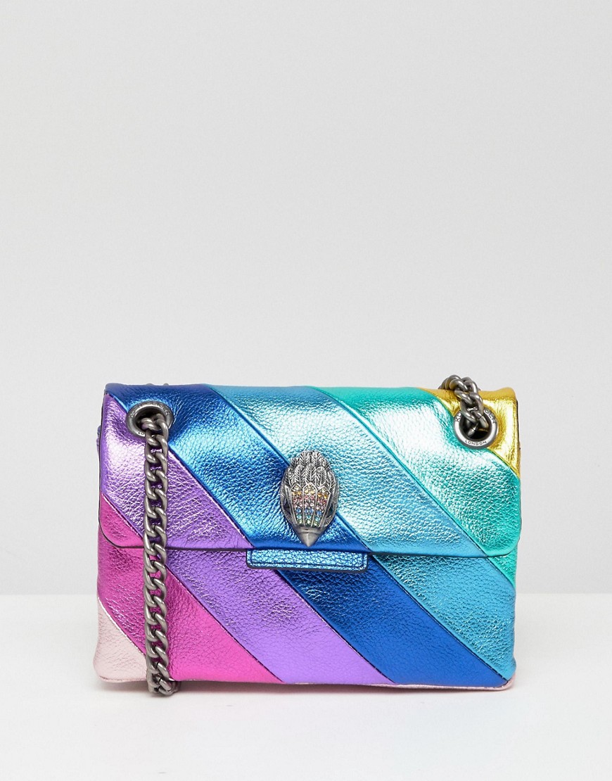 Кожаная маленькая сумка с радужной отделкой Kurt Geiger London-Многоцветный