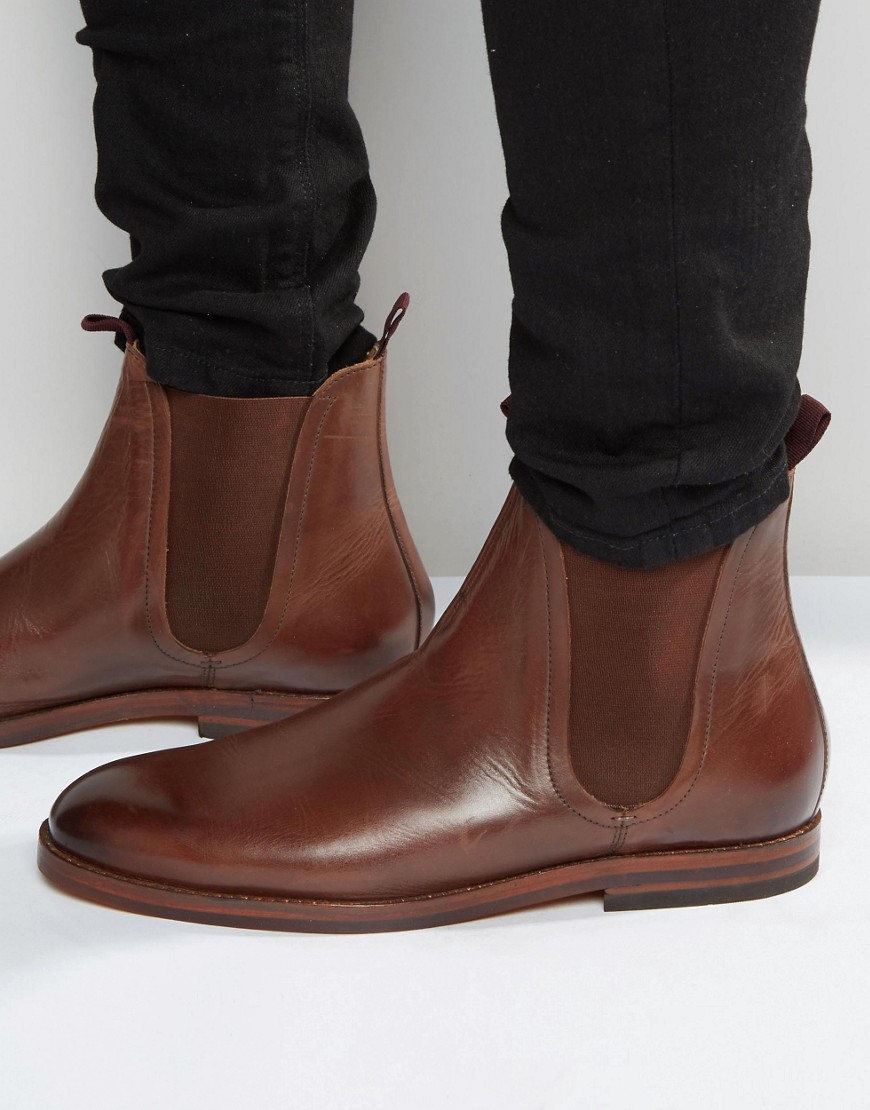 фото Кожаные ботинки челси hudson london tamper-коричневый h by hudson