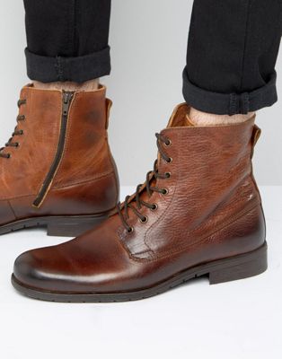 фото Кожаные ботинки на шнуровке zign-коричневый