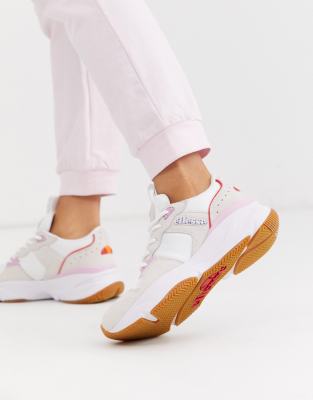 фото Кожаные кроссовки колор блок на массивной подошве ellesse-белый