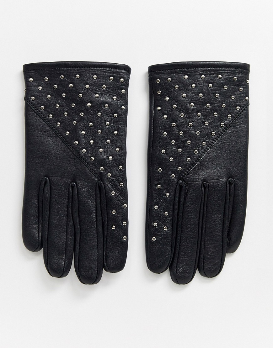фото Кожаные перчатки с заклепками bolongaro trevor-черный