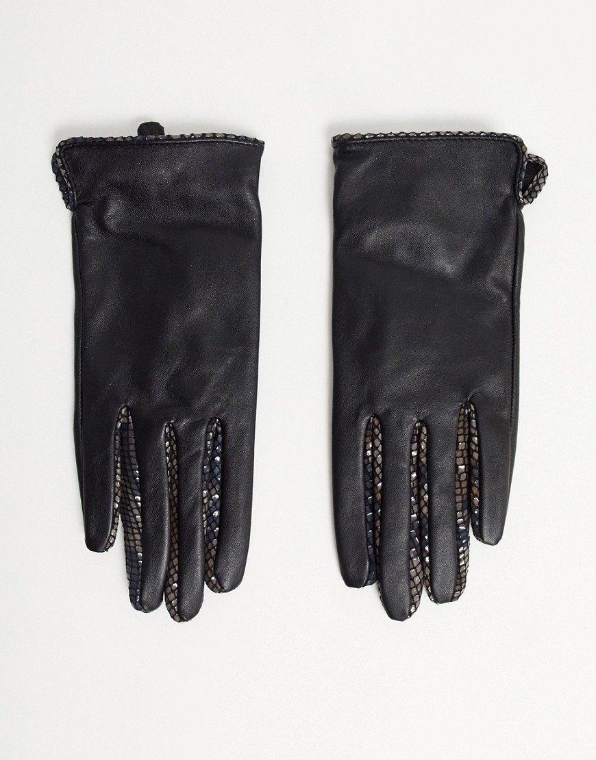 фото Кожаные перчатки со змеиной отделкой paul costelloe-мульти