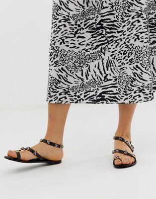 фото Кожаные сандалии с отделкой asos design-черный