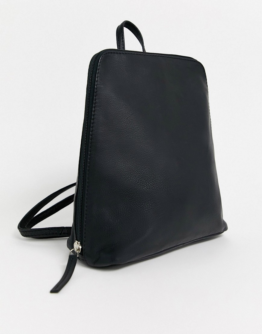 фото Кожаный рюкзак asos design-черный