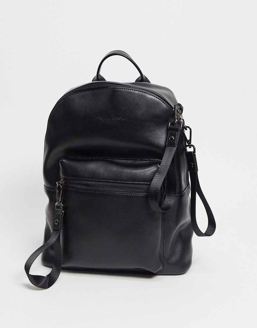 фото Кожаный рюкзак smith & canova-черный цвет smith and canova