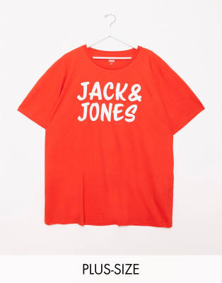 фото Красная футболка с логотипом jack and jones-красный jack & jones