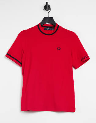 фото Красная рубашка с логотипом fred perry-красный